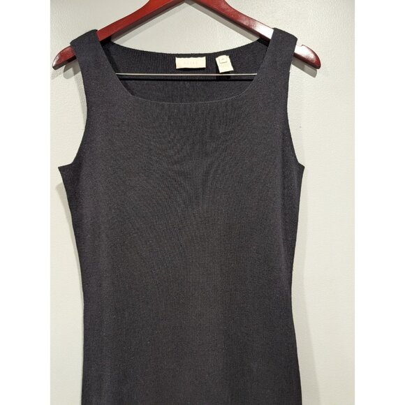 Vintage J Jill Maxi Sweater Dress Small Petite Black SleevelessSilk & Cashmere - Picture 5 of 16